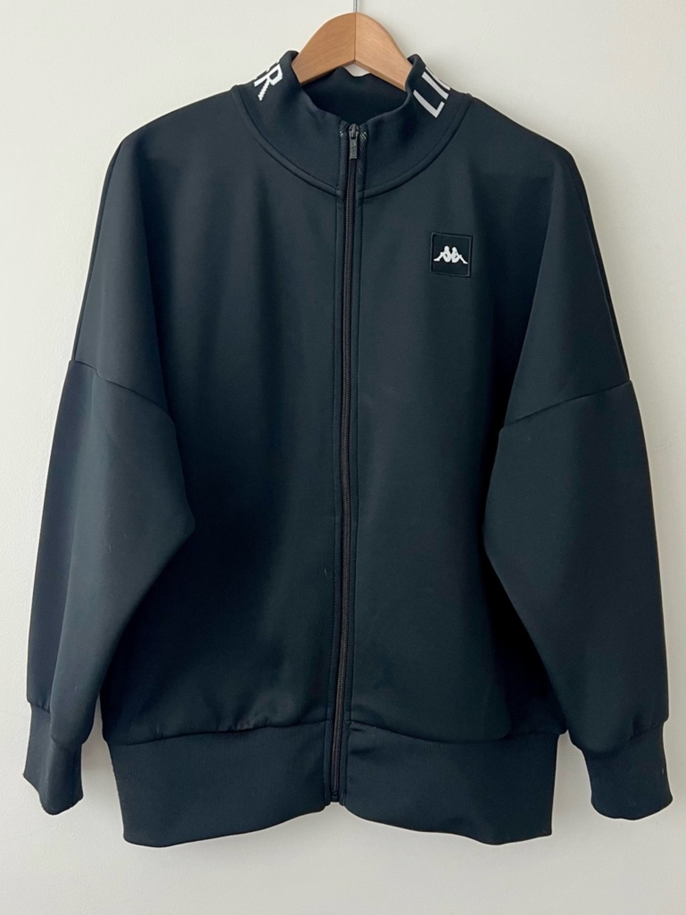 Kappa Black Full-Zip Jacket with Collar